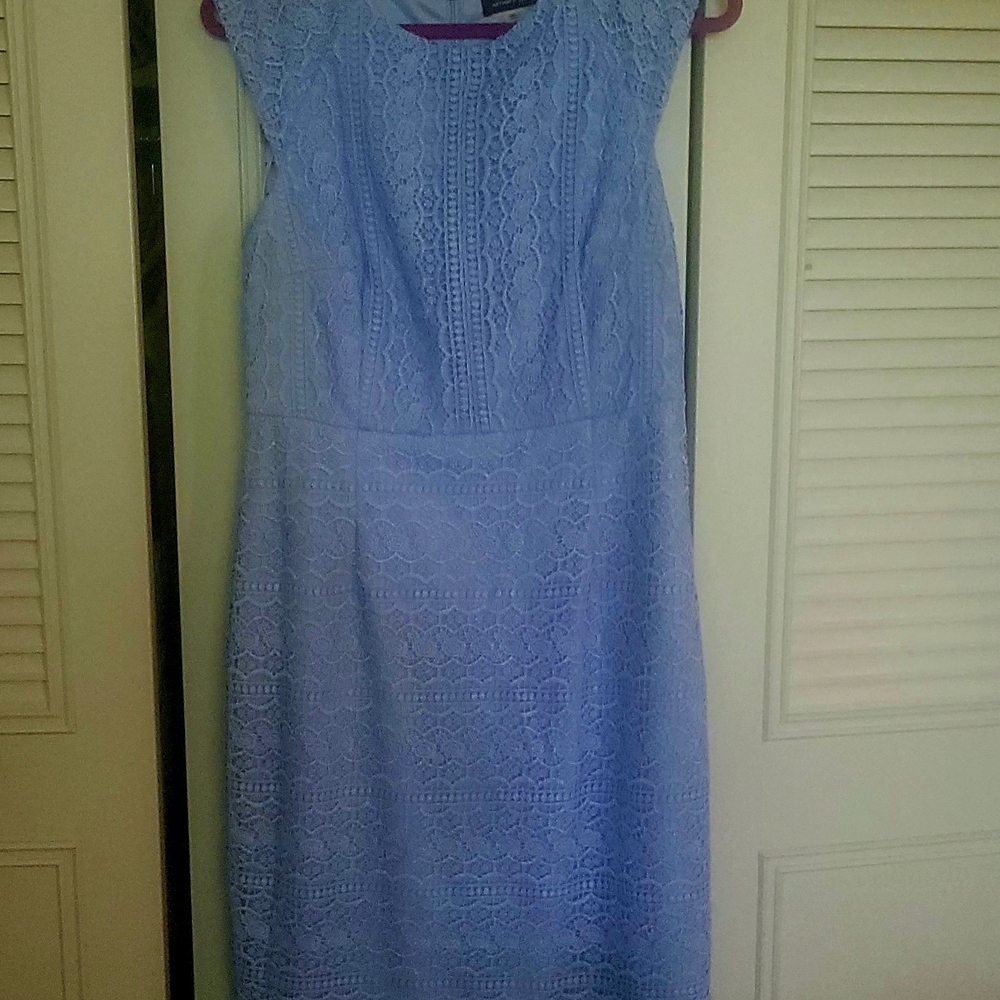 Elegant Blue Lace Dress